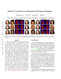 MaskGAN: Towards Diverse and Interactive Facial Image Manipulation