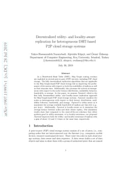 Decentralized utility- and locality-aware replication for heterogeneous
  DHT-based P2P cloud storage systems