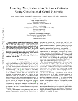 Learning Wear Patterns on Footwear Outsoles Using Convolutional Neural
  Networks