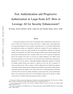 Fast Authentication and Progressive Authorization in Large-Scale IoT:
  How to Leverage AI for Security Enhancement?