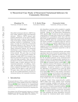 A Theoretical Case Study of Structured Variational Inference for
  Community Detection
