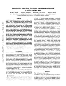 Modulation of early visual processing alleviates capacity limits in
  solving multiple tasks