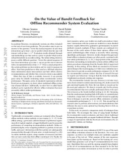 On the Value of Bandit Feedback for Offline Recommender System
  Evaluation