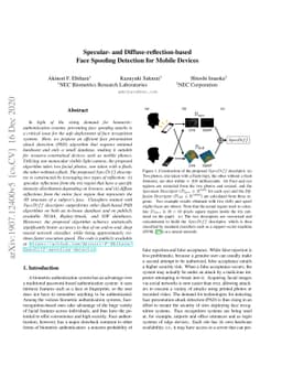 Specular- and Diffuse-reflection-based Face Spoofing Detection for
  Mobile Devices