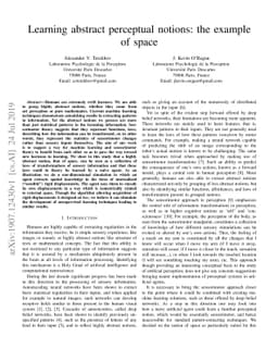 Learning abstract perceptual notions: the example of space