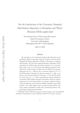 On the Limitations of the Univariate Marginal Distribution Algorithm to
  Deception and Where Bivariate EDAs might help