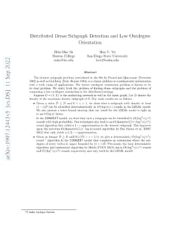 Distributed Dense Subgraph Detection and Low Outdegree Orientation