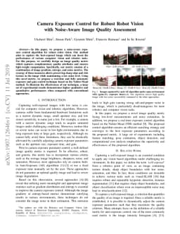 Camera Exposure Control for Robust Robot Vision with Noise-Aware Image
  Quality Assessment
