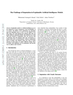 The Challenge of Imputation in Explainable Artificial Intelligence
  Models