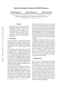 Machine Translation Evaluation with BERT Regressor