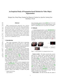 An Empirical Study of Propagation-based Methods for Video Object
  Segmentation
