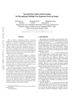 Towards Pure End-to-End Learning for Recognizing Multiple Text Sequences
  from an Image