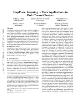 DeepPlace: Learning to Place Applications in Multi-Tenant Clusters