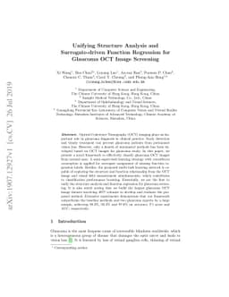 Unifying Structure Analysis and Surrogate-driven Function Regression for
  Glaucoma OCT Image Screening