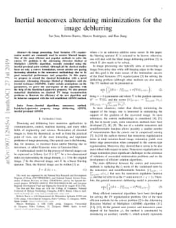 Inertial nonconvex alternating minimizations for the image deblurring
