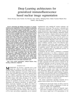 Deep Learning architectures for generalized immunofluorescence based
  nuclear image segmentation