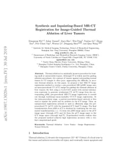Synthesis and Inpainting-Based MR-CT Registration for Image-Guided
  Thermal Ablation of Liver Tumors