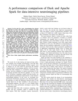 A performance comparison of Dask and Apache Spark for data-intensive
  neuroimaging pipelines