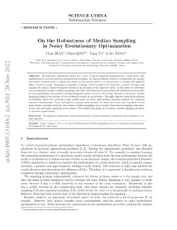 On the Robustness of Median Sampling in Noisy Evolutionary Optimization