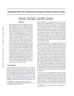 Optimizing Multi-GPU Parallelization Strategies for Deep Learning
  Training