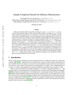 Sample Complexity Bounds for Influence Maximization