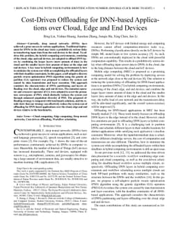 Cost-Driven Offloading for DNN-based Applications over Cloud, Edge and
  End Devices
