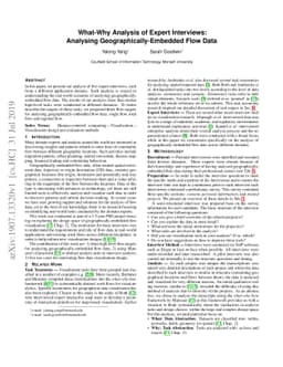 What-Why Analysis of Expert Interviews: Analysing
  Geographically-Embedded Flow Data
