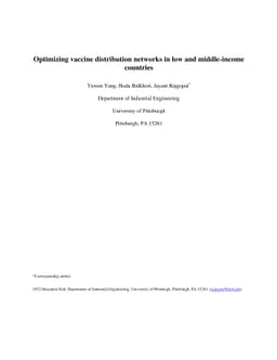Optimizing vaccine distribution networks in low and middle-income
  countries