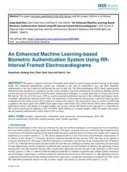 An Enhanced Machine Learning-based Biometric Authentication System Using
  RR-Interval Framed Electrocardiograms