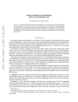 Binary component decomposition Part II: The asymmetric case