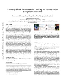 Curiosity-driven Reinforcement Learning for Diverse Visual Paragraph
  Generation