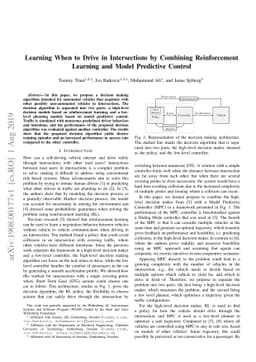 Learning When to Drive in Intersections by Combining Reinforcement
  Learning and Model Predictive Control