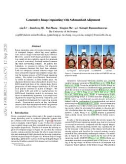 Generative Image Inpainting with Submanifold Alignment