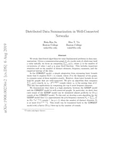 Distributed Data Summarization in Well-Connected Networks