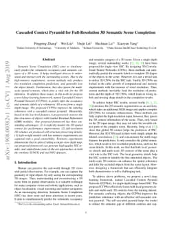 Cascaded Context Pyramid for Full-Resolution 3D Semantic Scene
  Completion