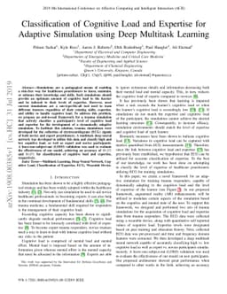 Classification of Cognitive Load and Expertise for Adaptive Simulation
  using Deep Multitask Learning