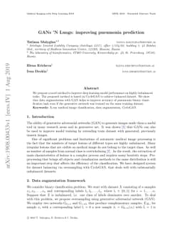 GANs Ñ Lungs: improving pneumonia prediction
