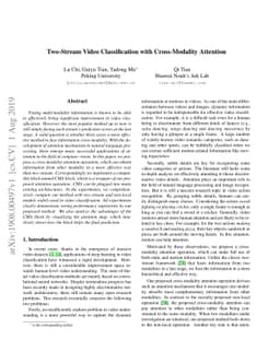 Two-Stream Video Classification with Cross-Modality Attention