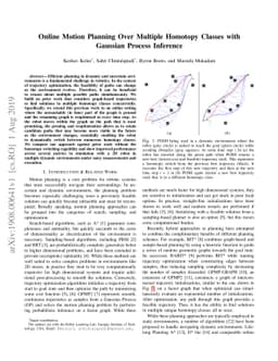 Online Motion Planning Over Multiple Homotopy Classes with Gaussian
  Process Inference