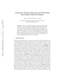 Contrastive Reasons Detection and Clustering from Online Polarized
  Debate