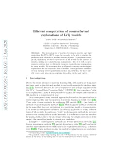 Efficient computation of counterfactual explanations of LVQ models