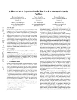 A Hierarchical Bayesian Model for Size Recommendation in Fashion