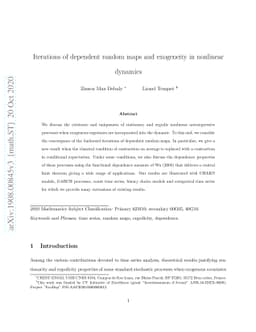 Iterations of dependent random maps and exogeneity in nonlinear dynamics