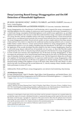 Deep Learning Based Energy Disaggregation and On/Off Detection of
  Household Appliances