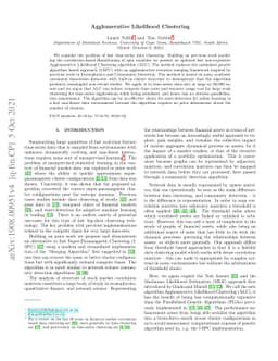 Agglomerative Likelihood Clustering