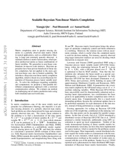 Scalable Bayesian Non-linear Matrix Completion