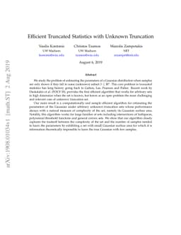 Efficient Truncated Statistics with Unknown Truncation