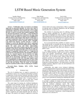 LSTM Based Music Generation System