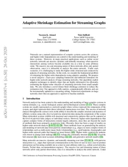 Adaptive Shrinkage Estimation for Streaming Graphs