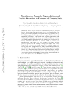 Simultaneous Semantic Segmentation and Outlier Detection in Presence of
  Domain Shift